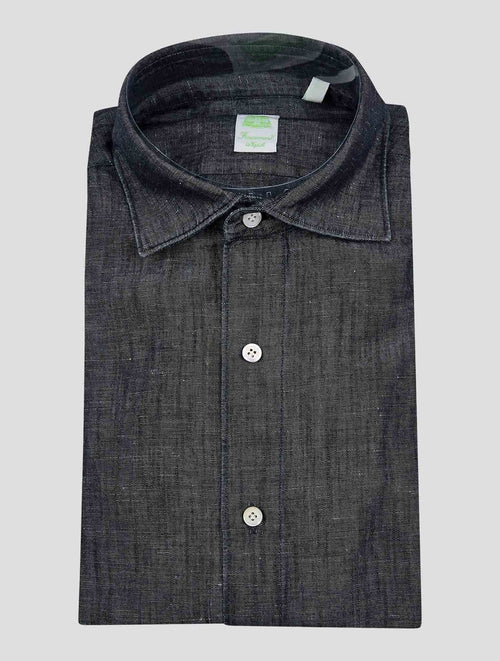 Finamore 1925 Dark Gray Cotton Linen Shirt TOKYO64