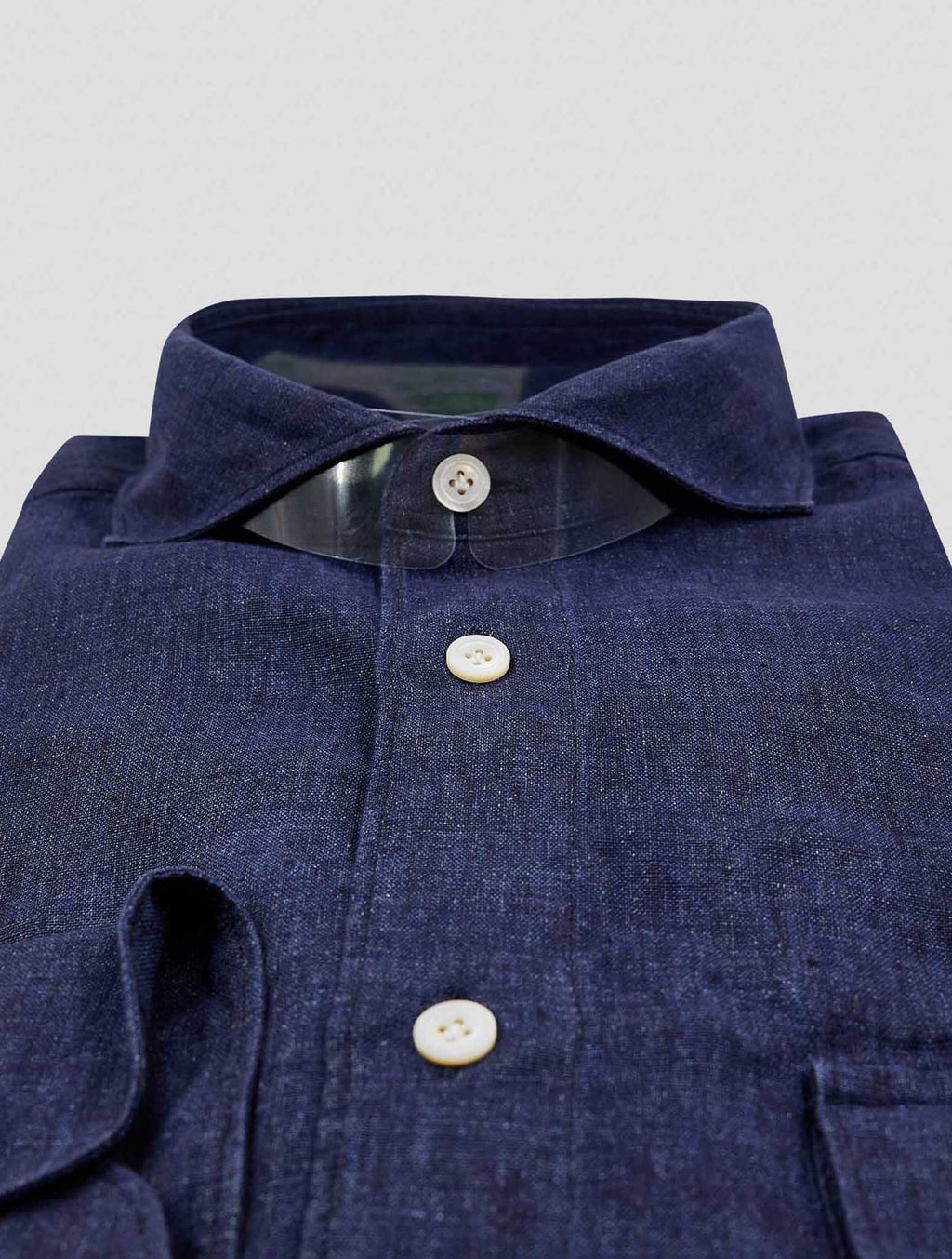 Finamore 1925 Dark Blue Linen Shirt Salina