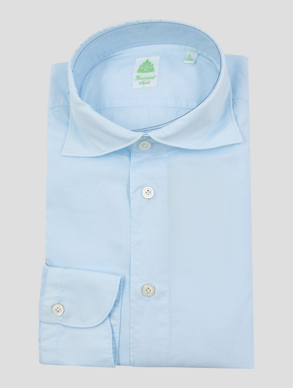 Finamore 1925 Light Blue Cotton Shirt BALI