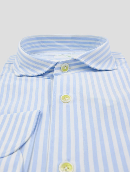 Finamore 1925 Light Blue White Cotton Pa Ea Shirt Toronto