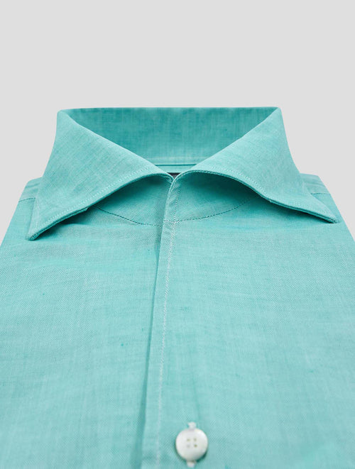 Finamore 1925 Light Green Cotton Linen Shirt Ustica