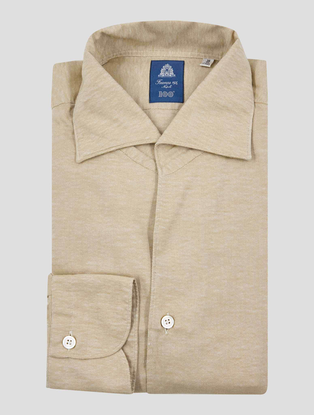 Finamore 1925 Beige Cotton Shirt Ustica