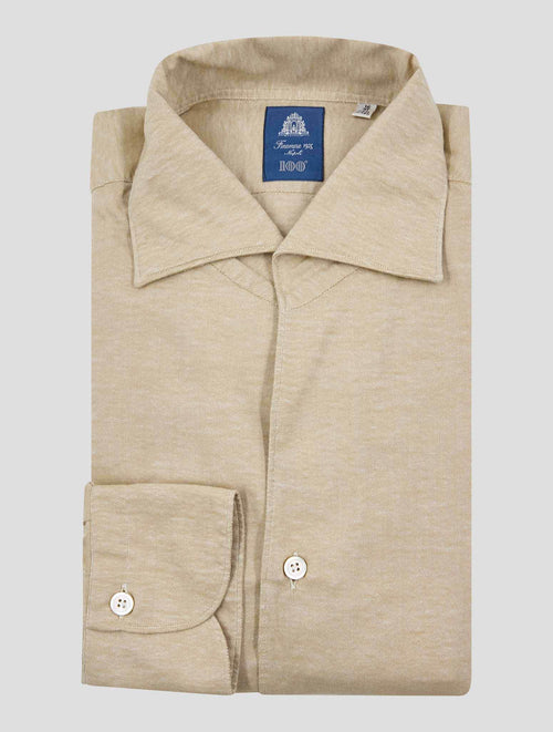 Finamore 1925 Beige Cotton Shirt Ustica