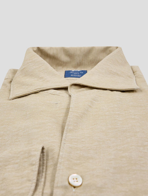Finamore 1925 Beige Cotton Shirt Ustica