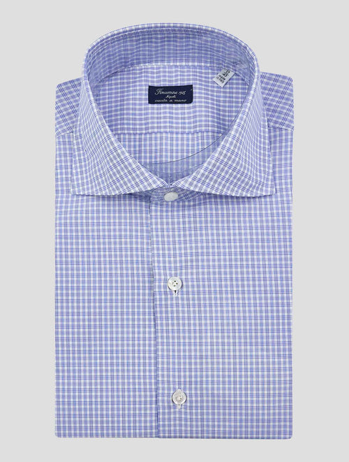 Finamore 1925 Blue White Cotton Shirt Ver12