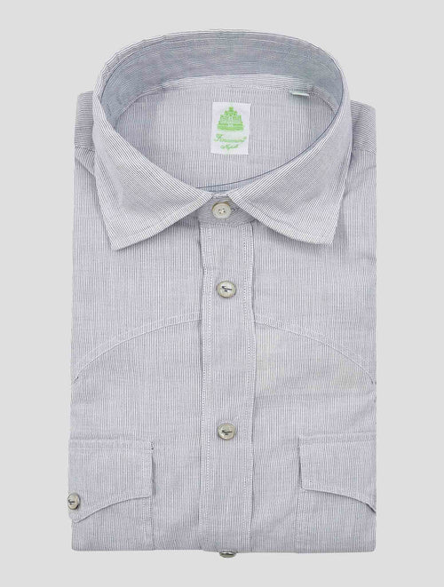 Finamore 1925 Light Blue Cotton Linen Shirt Zurigo