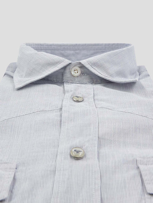 Finamore 1925 Light Blue Cotton Linen Shirt Zurigo