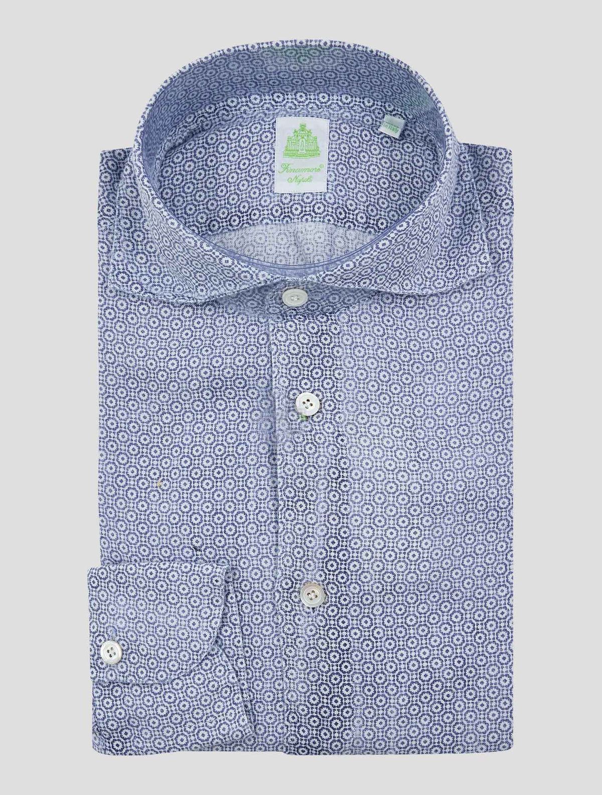 Finamore 1925 Blue Linen Shirt Bali20