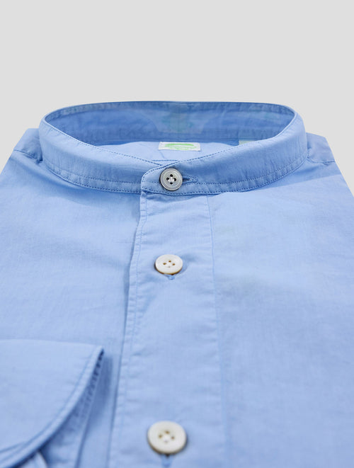 Finamore 1925 Light Blue Cotton Korean Shirt Tok91