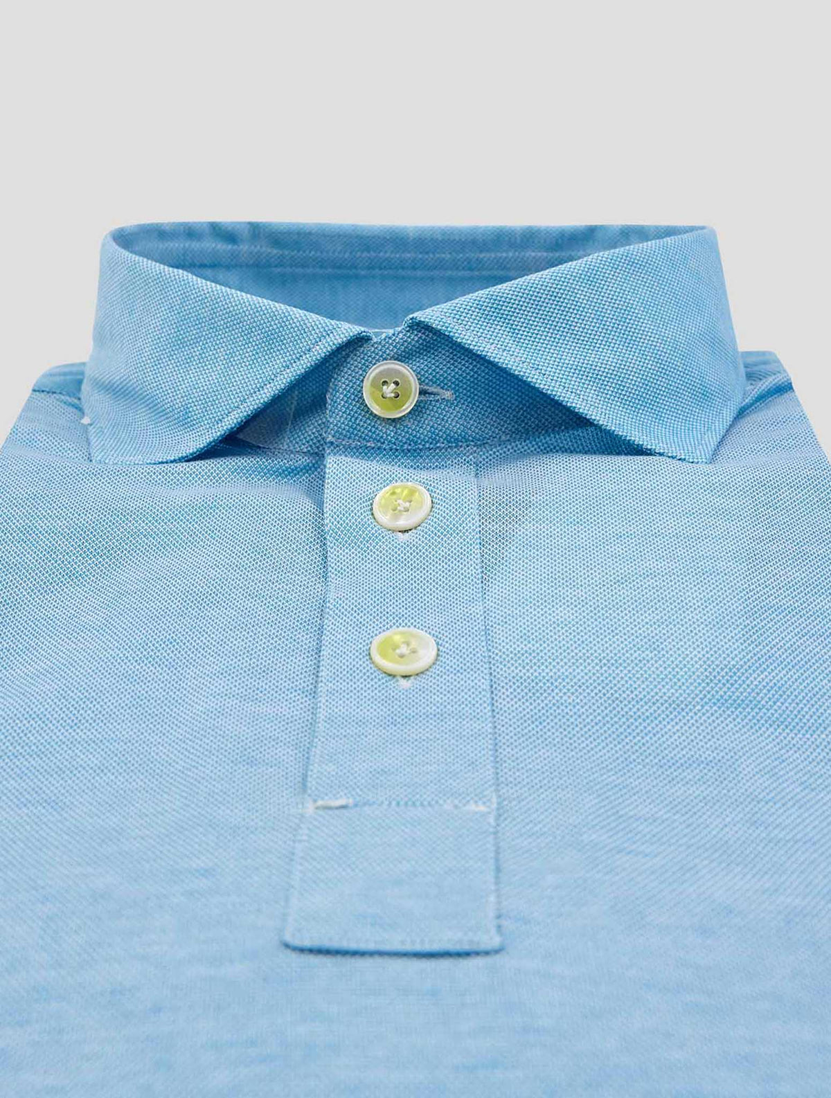 Finamore 1925 Light Blue Cotton Polo Short Sleeve Shirt Orlando