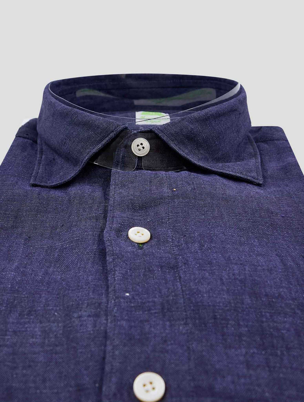 Finamore 1925 Dark Blue Linen Shirt Tokyo
