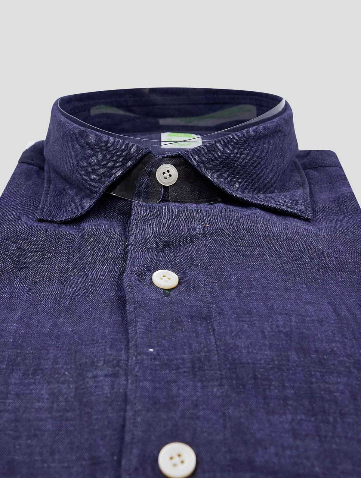 Finamore 1925 Dark Blue Linen Shirt Tokyo