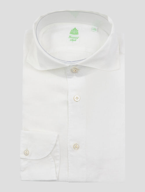 Finamore 1925 White Linen Shirt Ver12