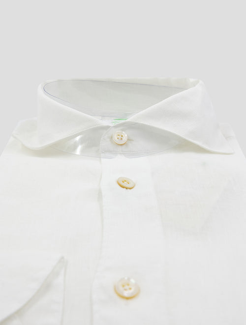 Finamore 1925 White Linen Shirt Ver12