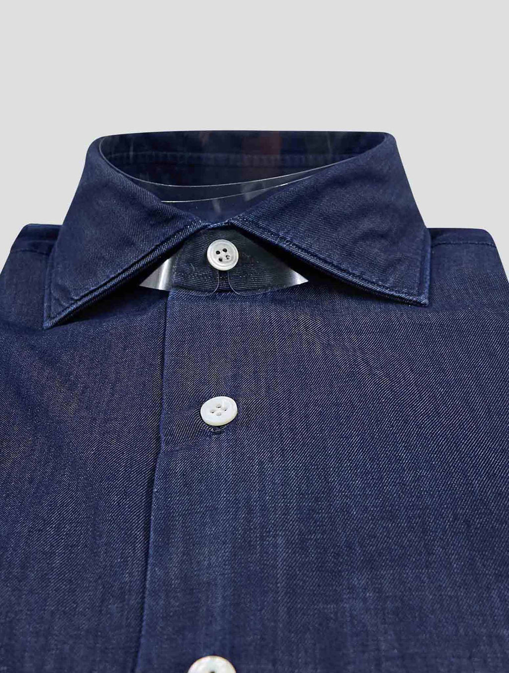 Finamore 1925 Dark Blue Cotton Shirt Milano