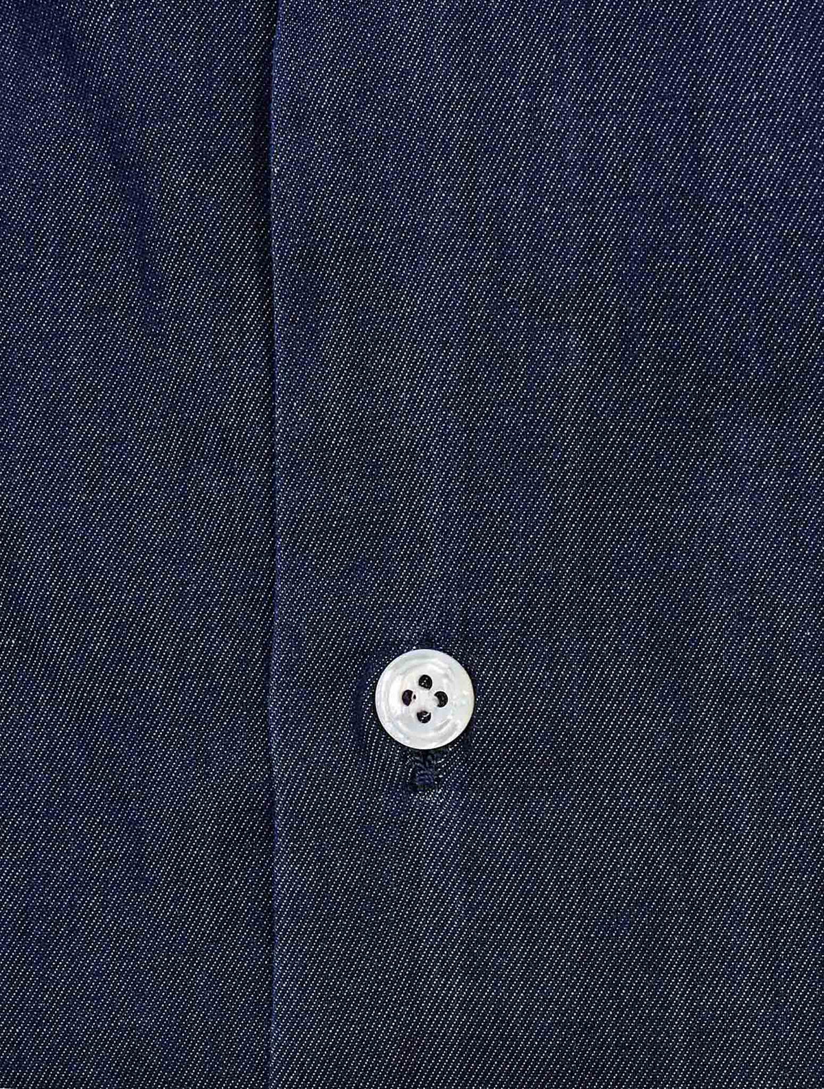 Finamore 1925 Dark Blue Cotton Shirt Milano