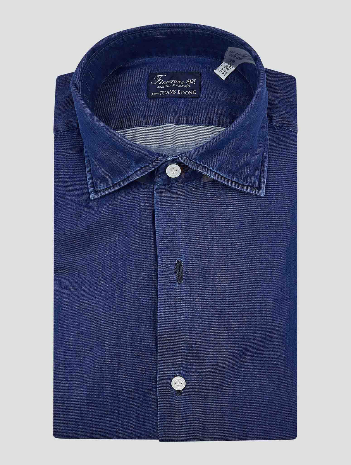 Finamore 1925 Dark Blue Cotton Shirt Napoli