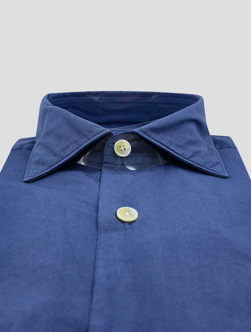 Finamore 1925 Blue Cotton Lyocell Shirt MIL52