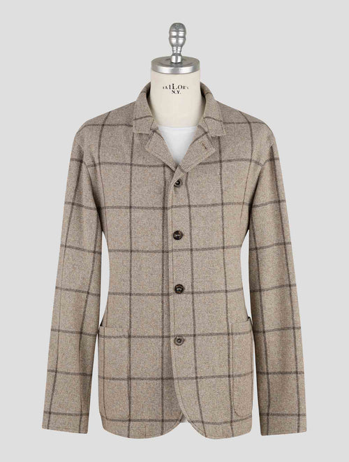 Finamore 1925 Light Brown Virgin Wool Cashmere Blazer Frans