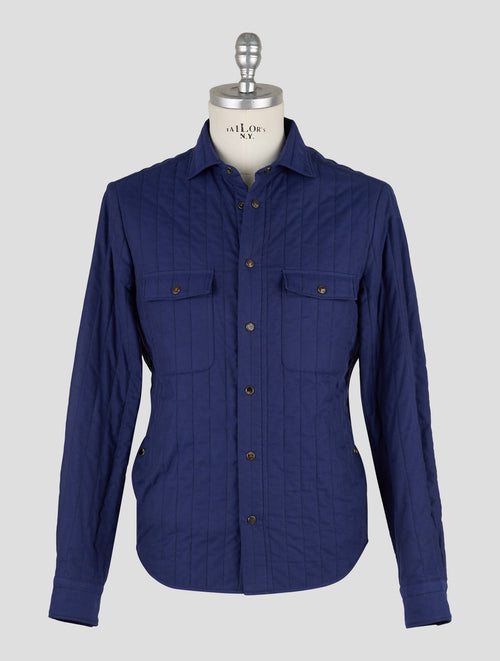 Finamore 1925 Blue Cotton Coat Madison