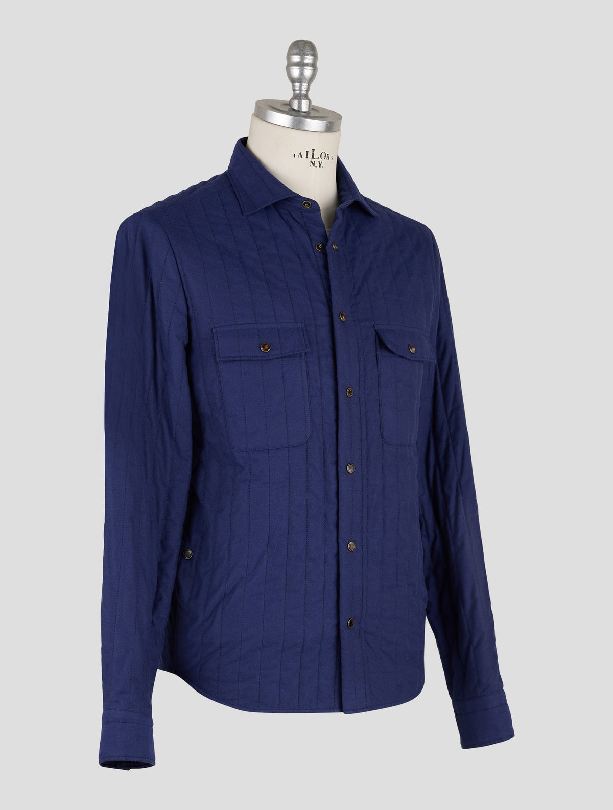 Finamore 1925 Blue Cotton Coat Madison