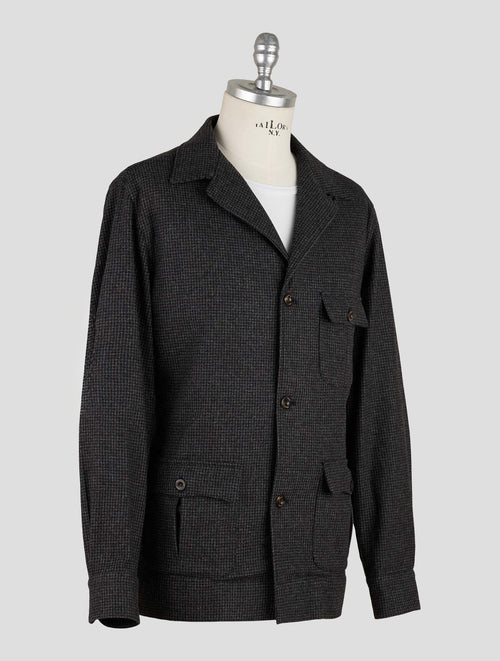 Finamore 1925 Dark Gray Virgin Wool Jacket Overshirt Cetara