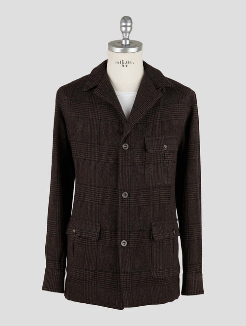 Finamore 1925 Brown Virgin Wool Cashmere Jacket Overshirt Roma