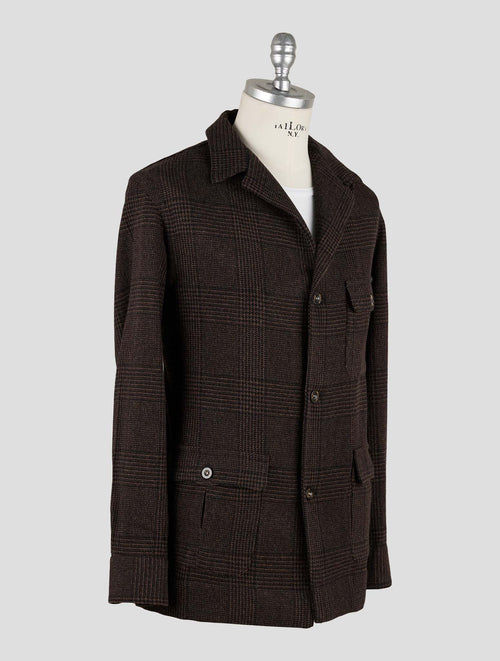 Finamore 1925 Brown Virgin Wool Cashmere Jacket Overshirt Roma