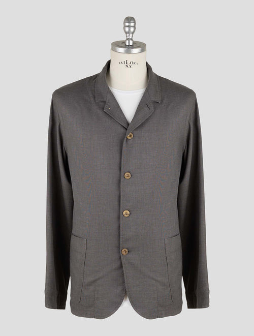 Finamore 1925 Gray Virgin Wool Cotton Silk Blazer Frans