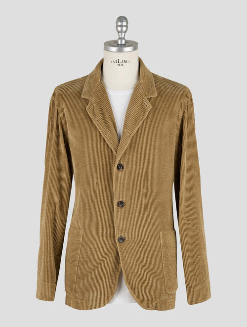 Finamore 1925 Camel Cotton Velvet Blazer Frans