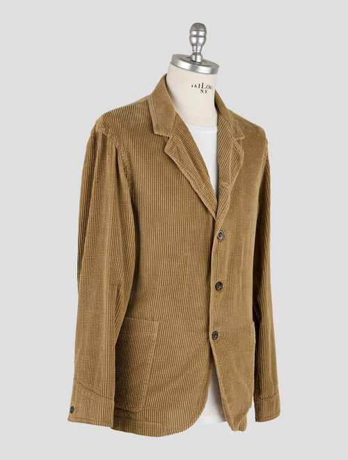 Finamore 1925 Camel Cotton Velvet Blazer Frans