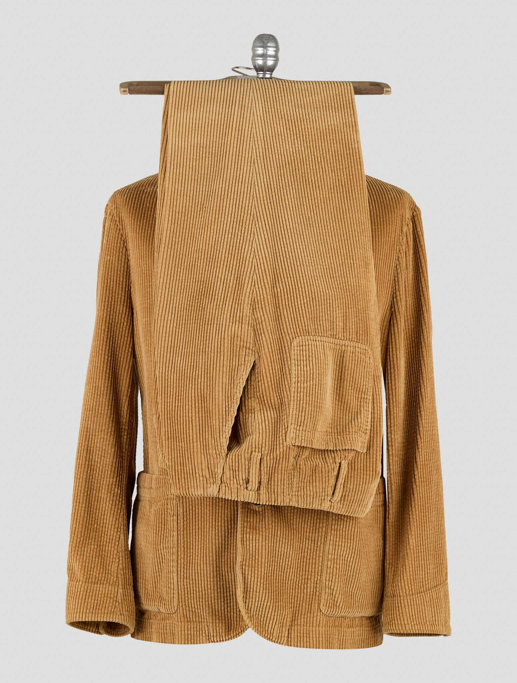 Finamore 1925 Brown Cotton Velvet Suit Frans