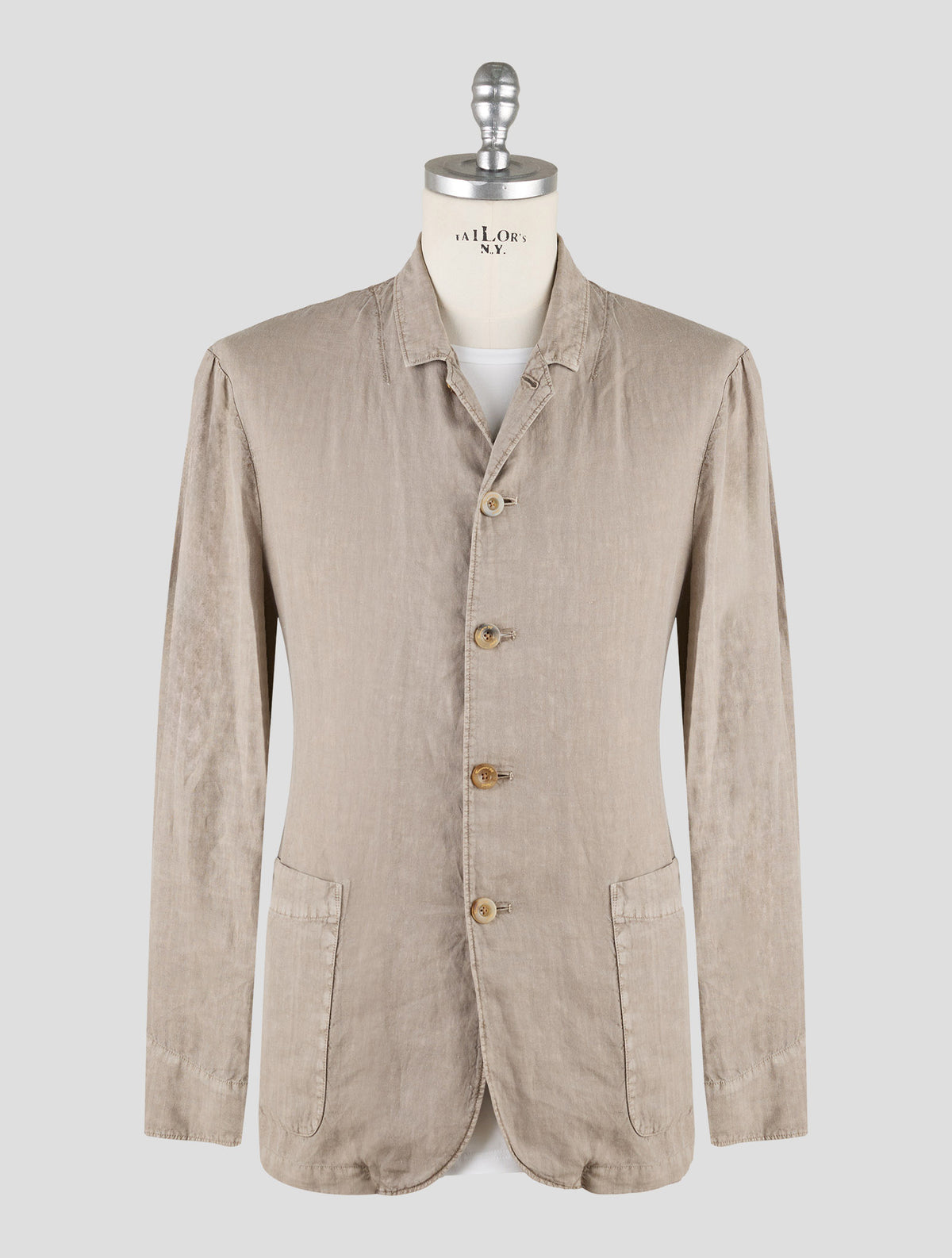 Finamore 1925 Taupe Linen Blazer Frans