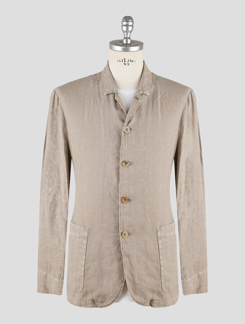 Finamore 1925 Taupe Linen Blazer Frans