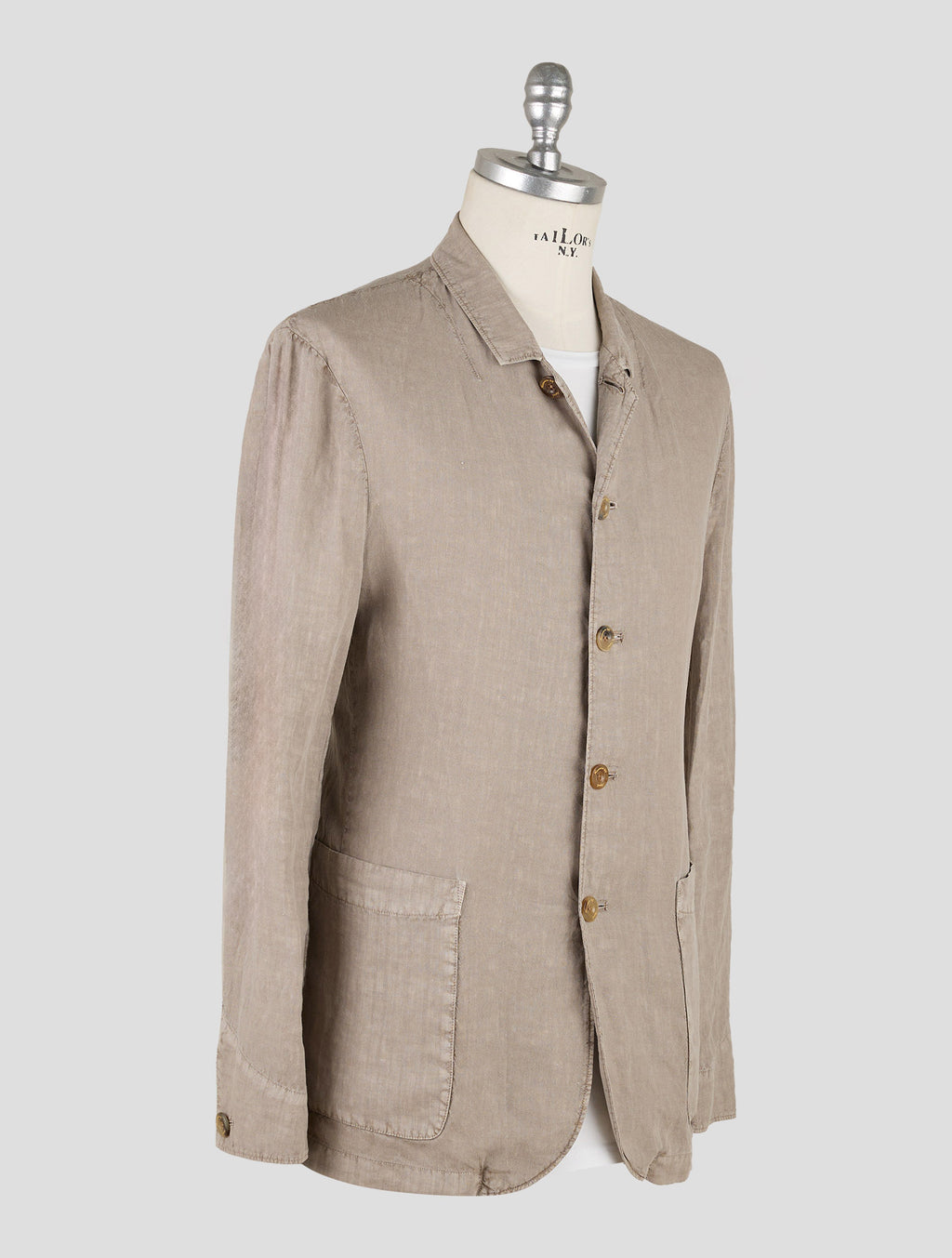 Finamore 1925 Taupe Linen Blazer Frans