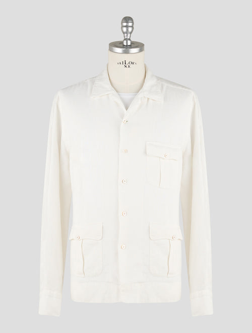 Finamore 1925 White Linen Blazer Cetara