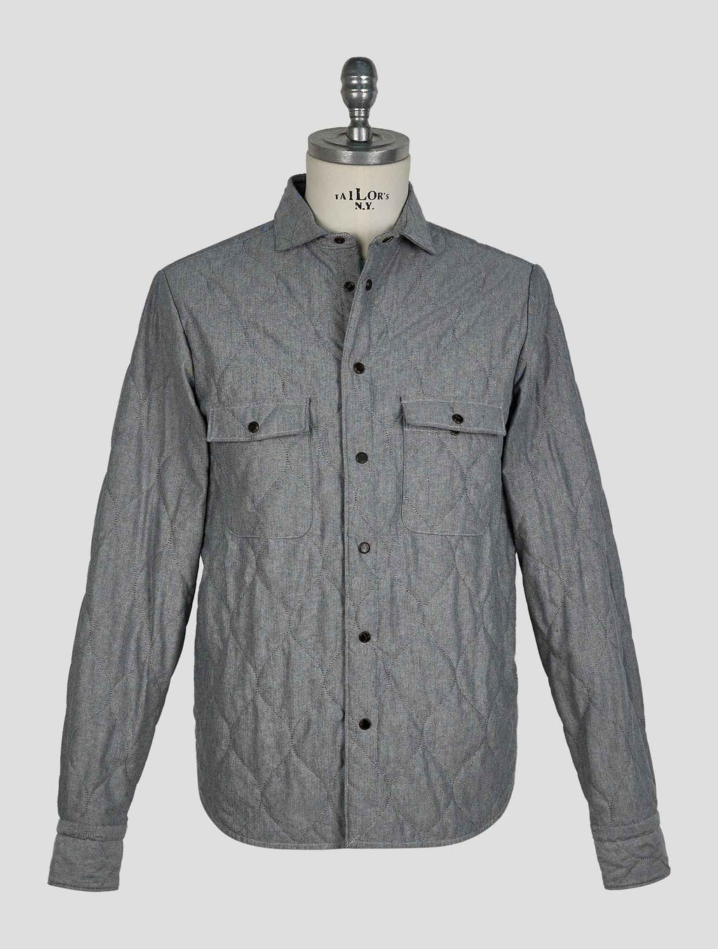 Finamore 1925 Gray Cotton Coat Madison