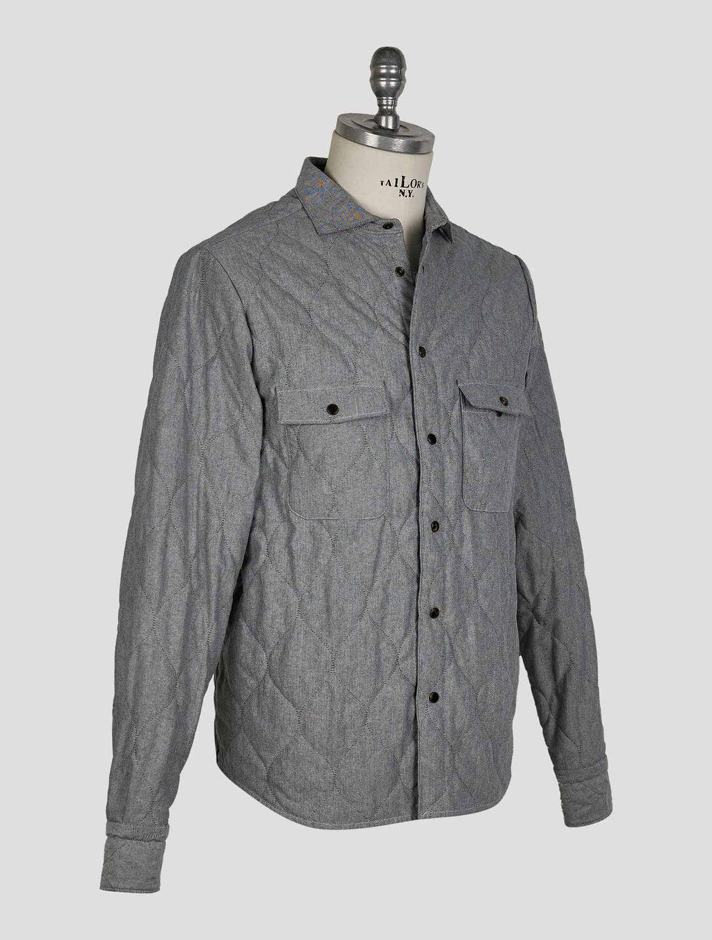 Finamore 1925 Gray Cotton Coat Madison