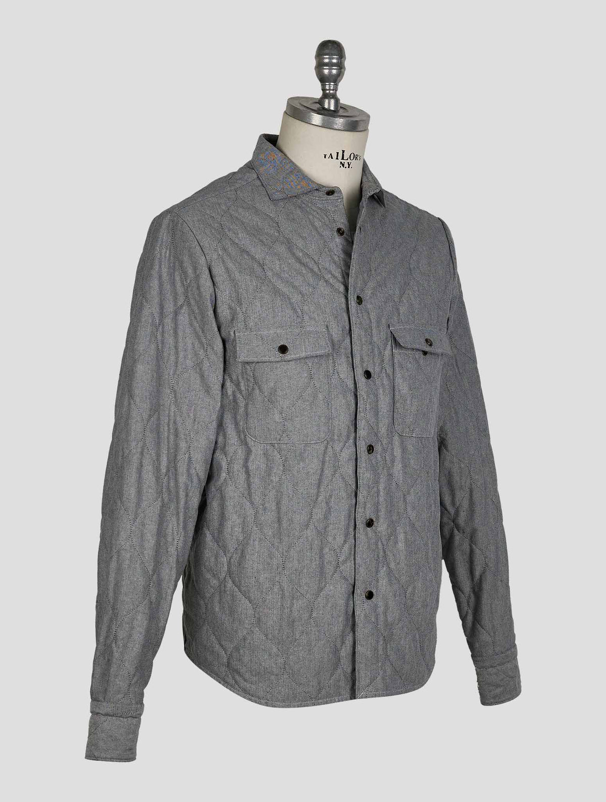 Finamore 1925 Gray Cotton Coat Madison