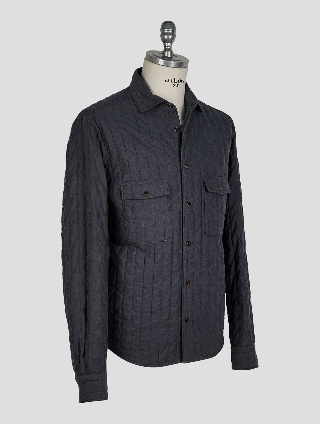 Finamore 1925 Gray Cotton Coat