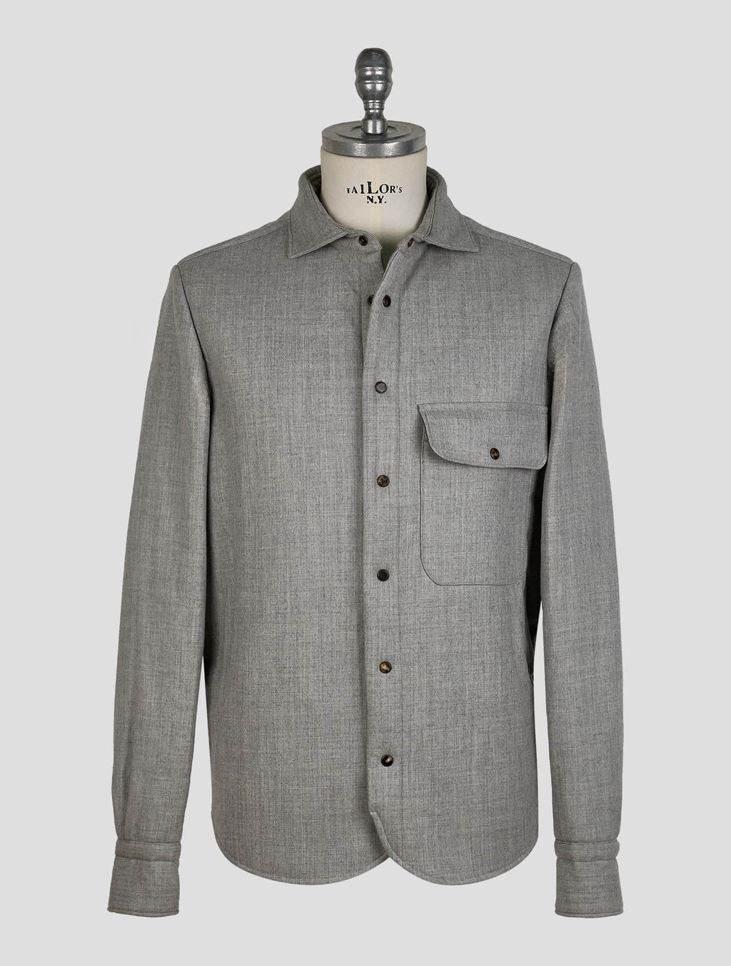 Finamore 1925 Gray Virgin Wool Coat Nairobi