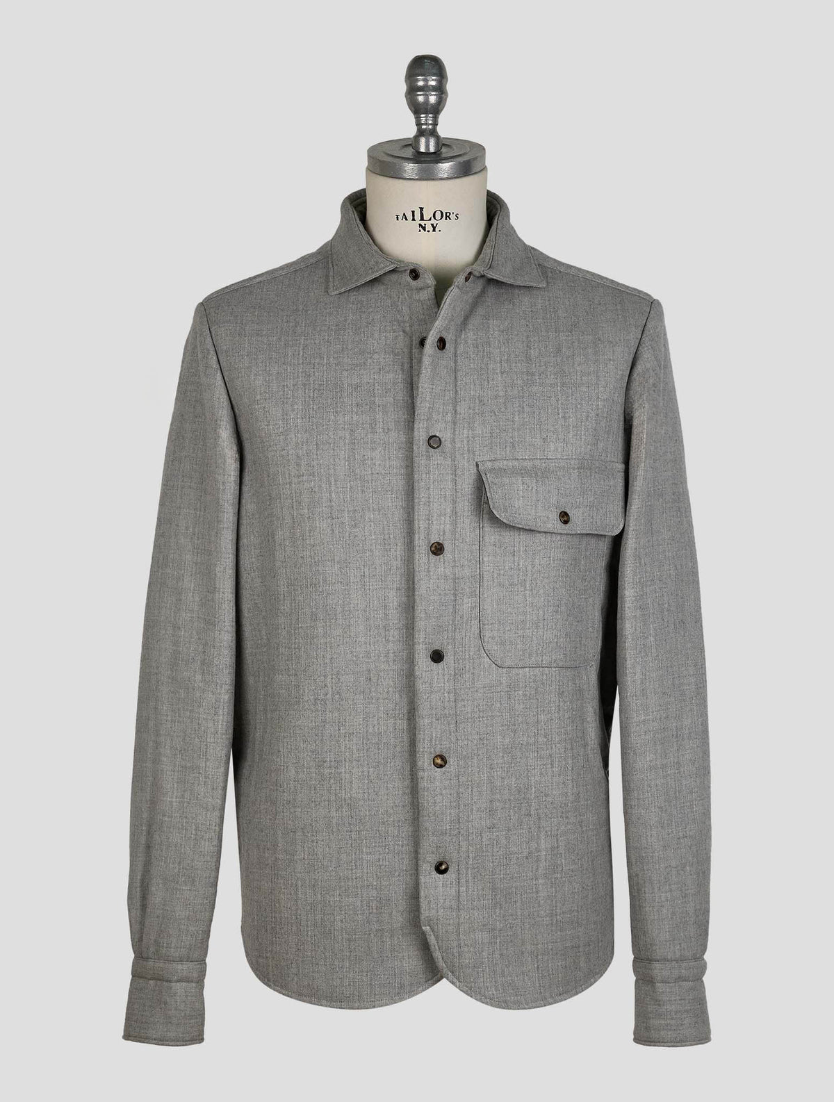 Finamore 1925 Gray Virgin Wool Coat Nairobi