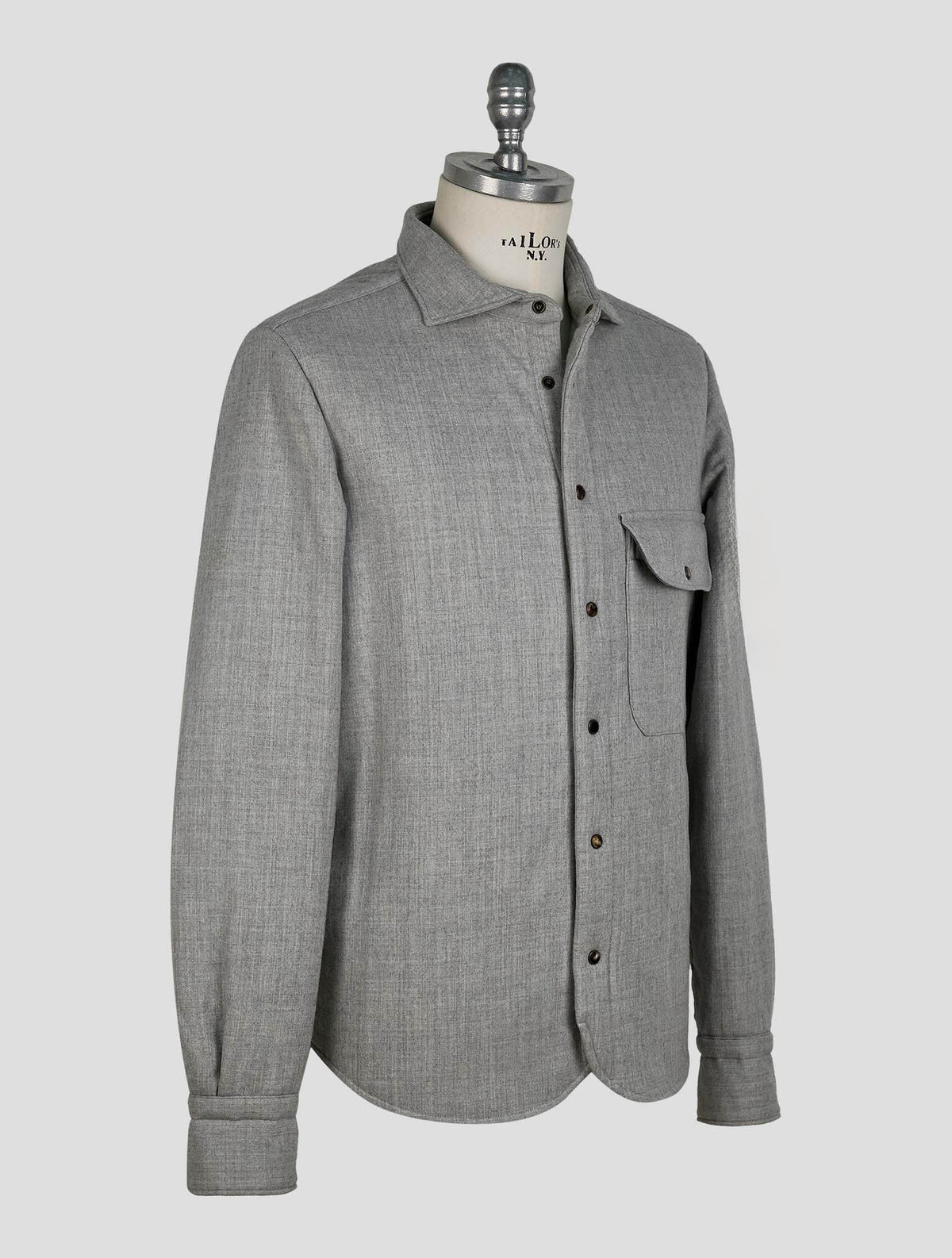 Finamore 1925 Gray Virgin Wool Coat Nairobi