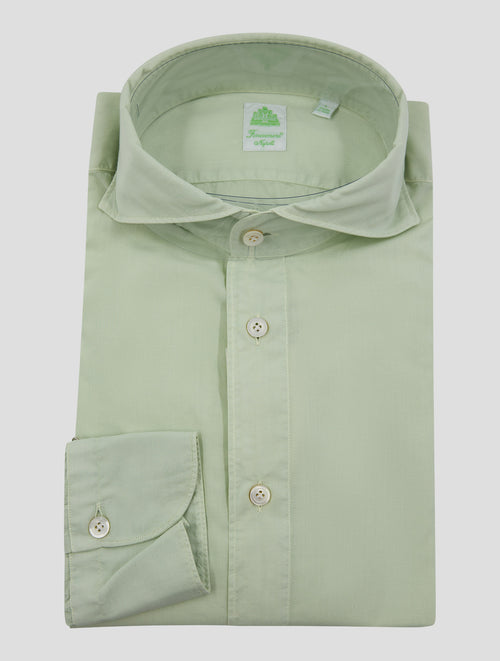 Finamore 1925 Light Green Cotton Shirt BALI