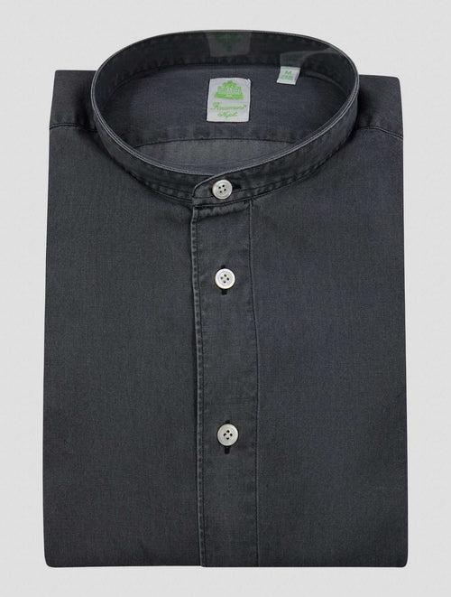 Finamore 1925 Dark Gray Cotton Korean Shirt Bali