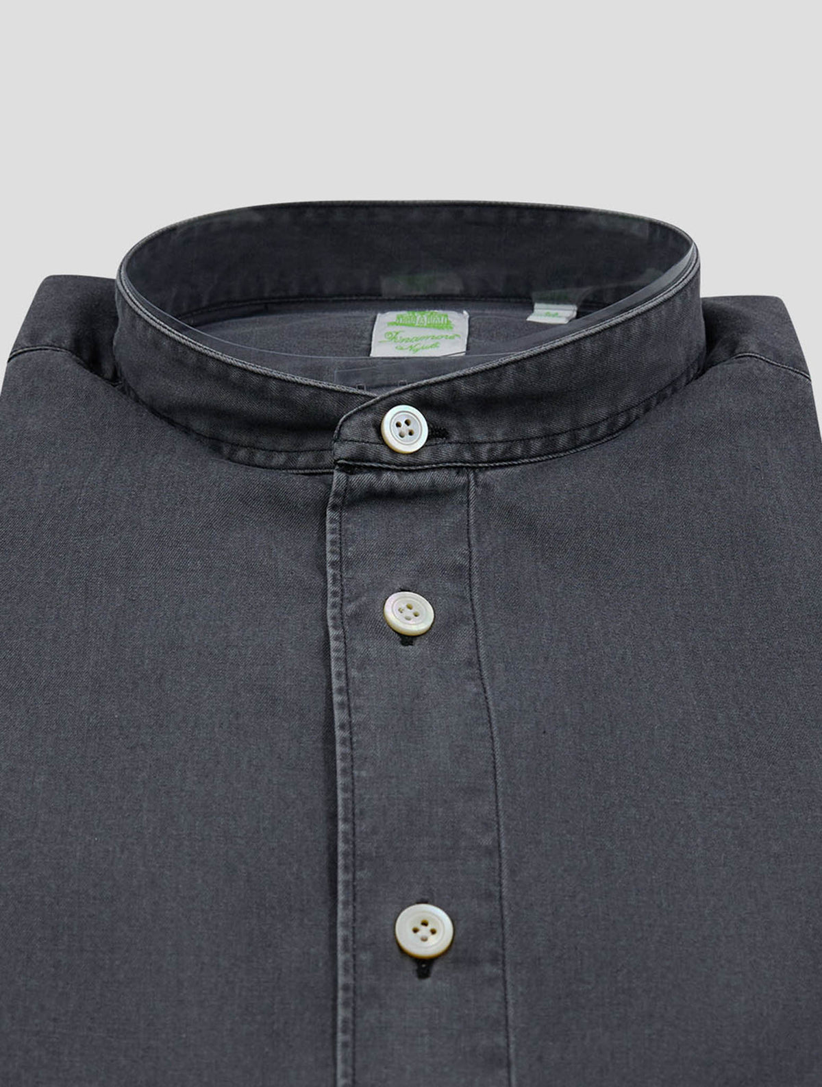 Finamore 1925 Dark Gray Cotton Korean Shirt Bali