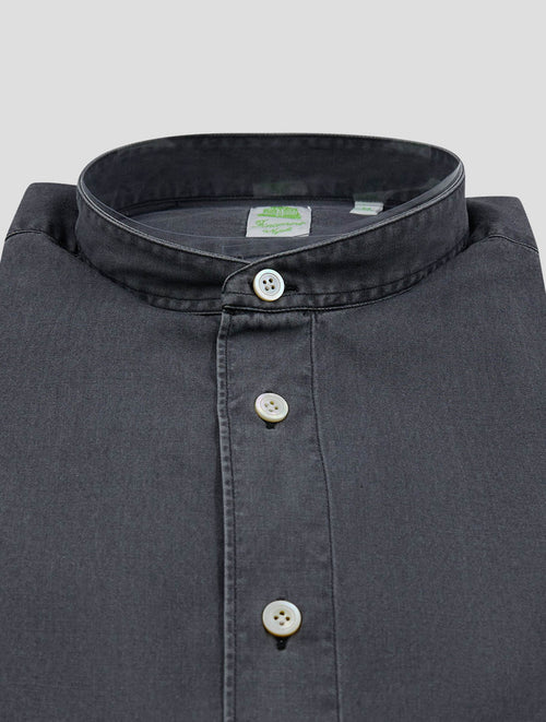 Finamore 1925 Dark Gray Cotton Korean Shirt Bali