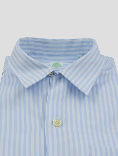 Finamore 1925 Light Blue White Cotton Shirt ALAIN