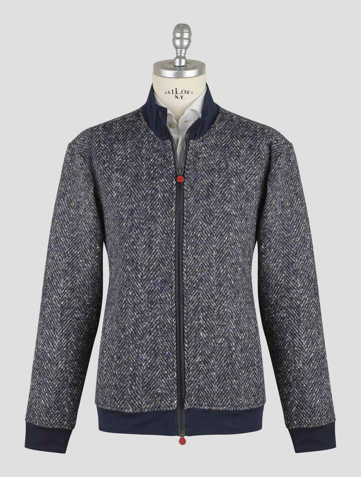 Kiton Blue Wool Coat B-One