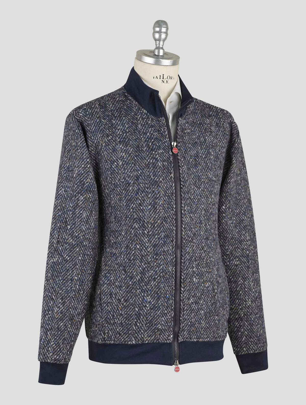 Kiton Blue Wool Coat B-One